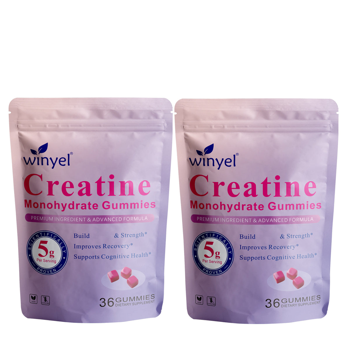Creatine Monohydrate Gummies 5 g, Sugar-Free, Berry